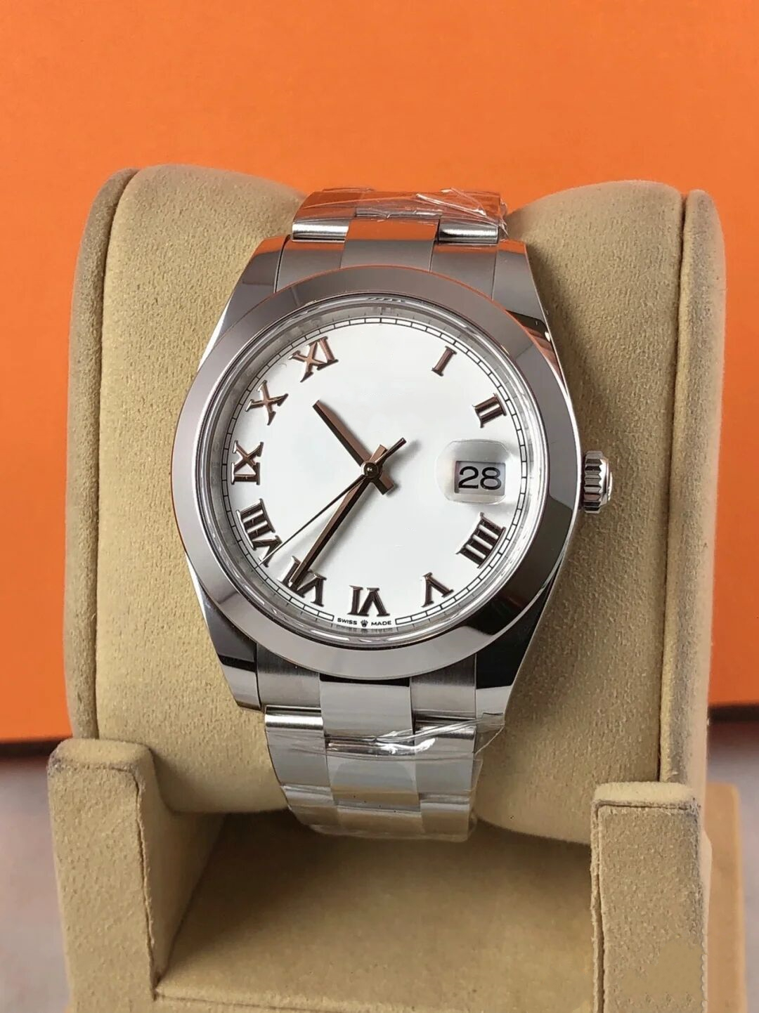 

DJ Factory Men Watch Stainless Steel Sapphire Waterproof Wristwatches Luminous Boy Roman Numerals Watches, Polishing cloth