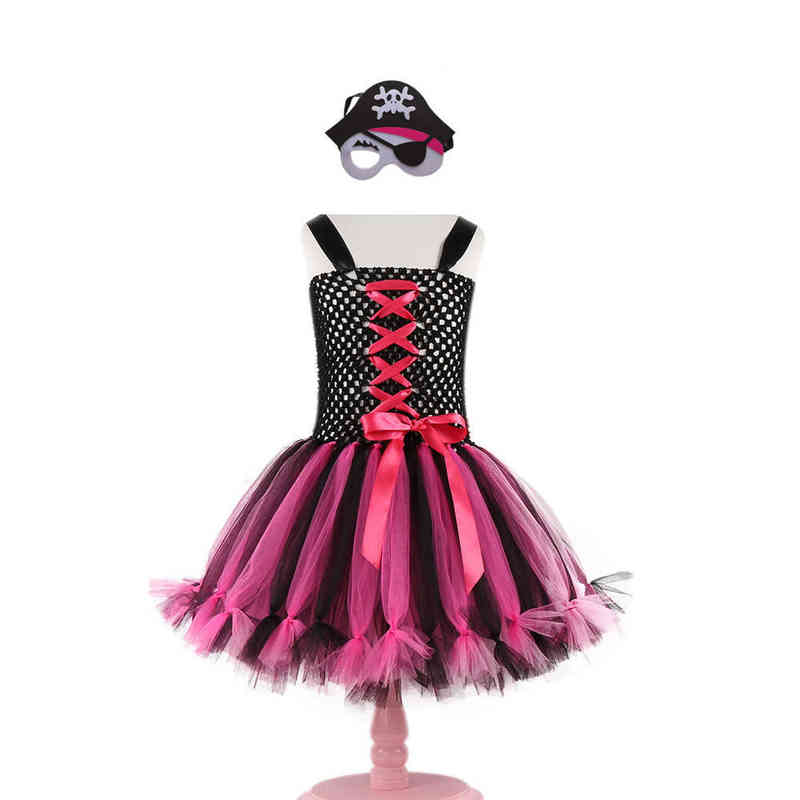 

Skull Pattern Girl Pirate Come Tutu Dress Princess Summer Dress Baby Kids Party Dresses Children Cosplay Outfits Halloween XL L220715, Pirate tutu dress