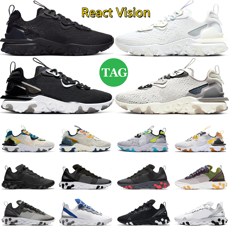 

React Vision Element 55 87 Running Shoes Men Women Triple Black White Iridescent Vast Grey Anthracite Phantom Mens Trainers Outdoor Sneakers, #5 vast grey 36-45