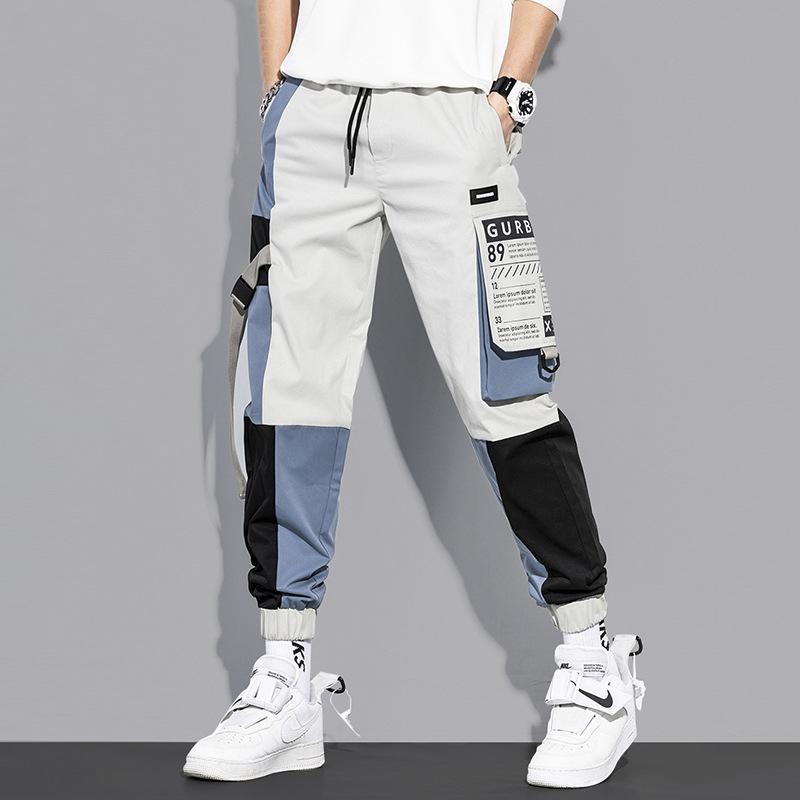 

Men's Pants Casual Men Cargo Multi Pocket Mix Color Japanese Fashion Streetwear Male Spring And Summer Sport Outdoor Work TrousersMen's, Black