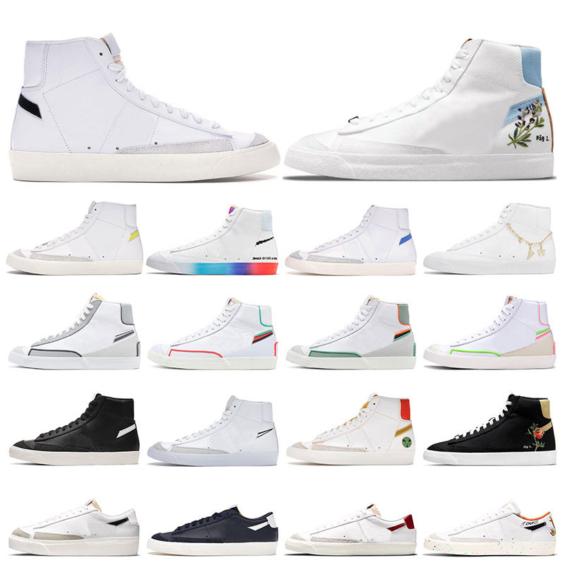 

blazer mid 77 Vintage White Black men fashion shoes women sneakers Have A Good Game University Blue Indigo Roma Green Midnight Navy outdoor sports trainers, 23