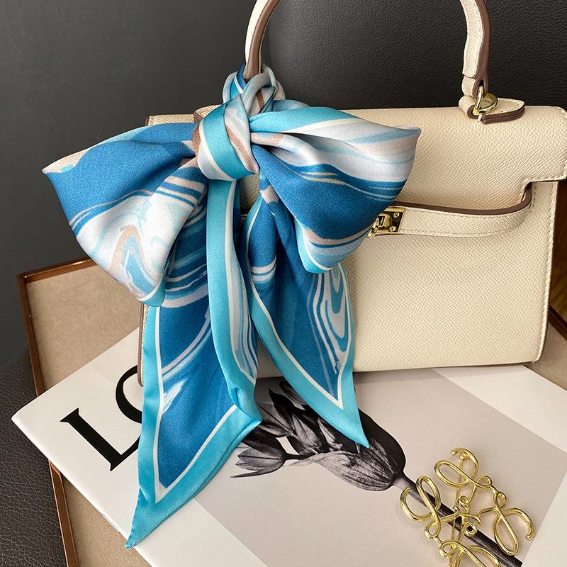 

Scarves Ribbon Silk Scarf For Women Painting Print Bag Scarfs Neck Tie Skinny Foulard Design Luxury Female HeadbandScarves