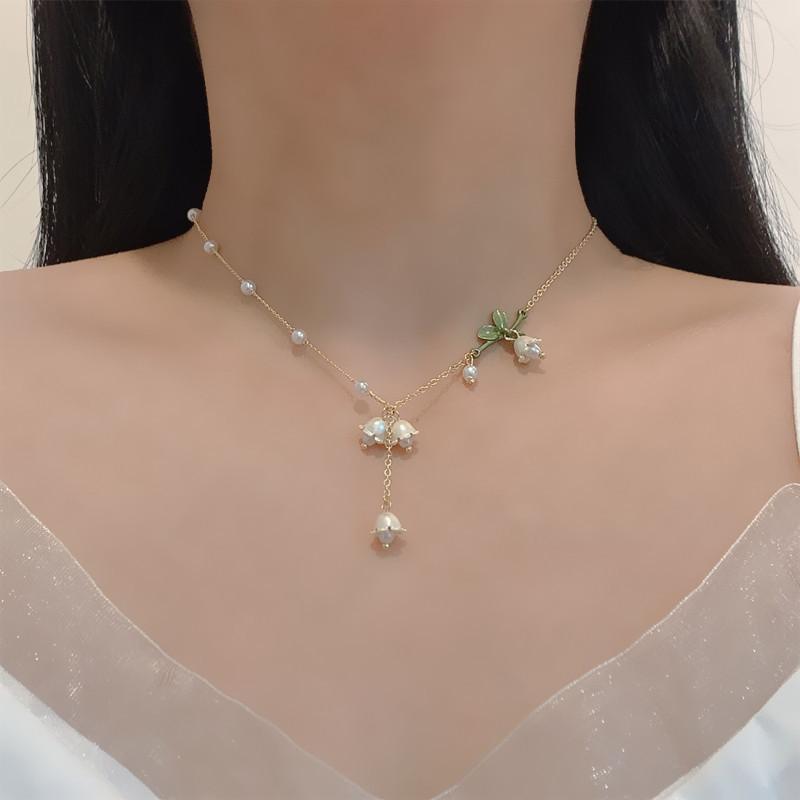 

Chains Sight Fashion Brand Jewelry Elegant Pearl Beads Flower Charm Pendant&necklaces For Women French Style Chain NecklacesChains