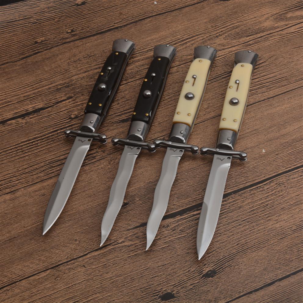 High-end Tactical Folding Knife 10 Inch Italian AB Mafia Stiletto Horizontal Knives D2 Blade C81 EDC Tools215t