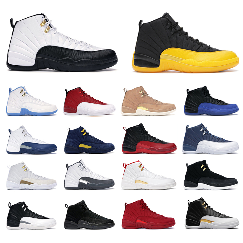 

Sports Mens 12 basketball Shoes size 13 men shoes 12s wings Playoff Vachetta Tan OVO White Trainers Sneakers, 10 flu game