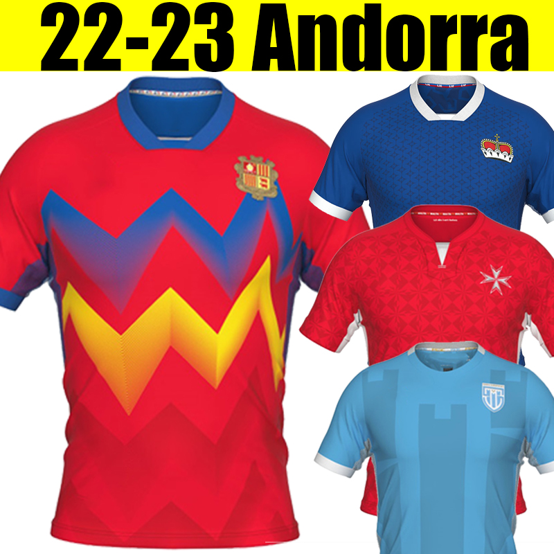 

22/23 Europe Andorra Home soccer jerseys Liechtenstein Malta San-marino 2022 MALTA football shirts Jordi Alaez Iker alvarez adult men short sleeve maillot de foot, Andaoer 22-23 home