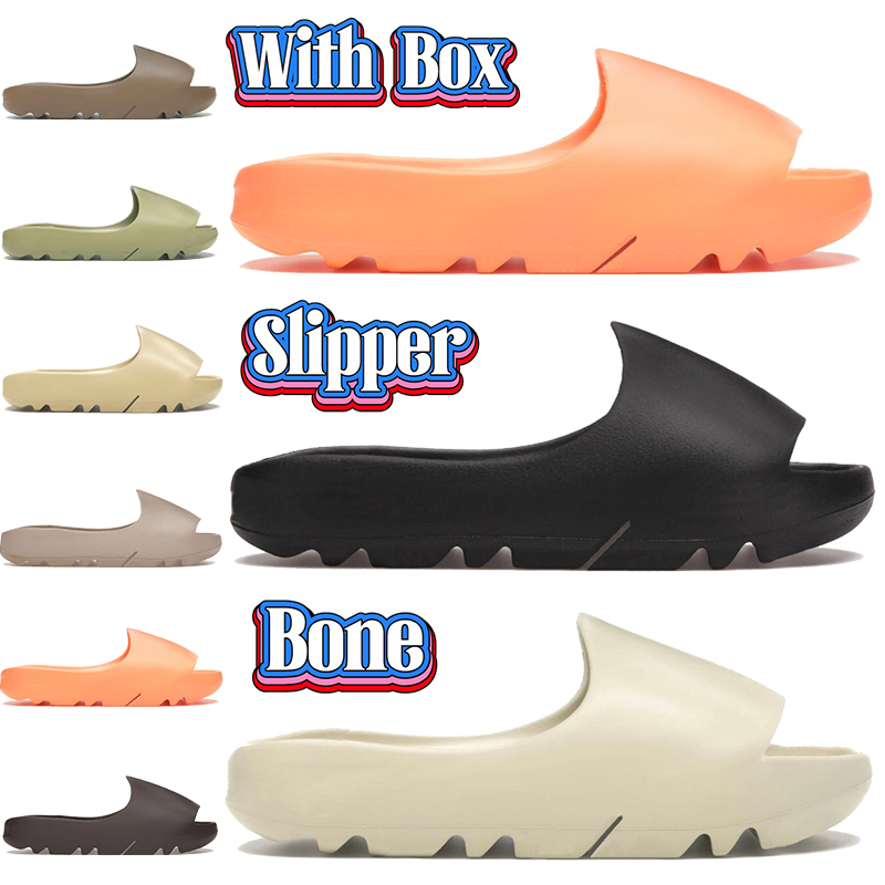 

2022 beach slippers men women designer sandal luxury shoes onyx bone resin desert sand enflame orange earth brown soot core pure flat summer slides with box EUR 36-47, Double box