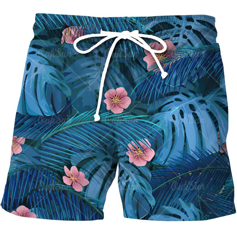

Men's Shorts Beach Pants Casual Men's Floral Print Personalized Label Quick-drying Summer Fashion Trend ShortsMen's, Zm-2264