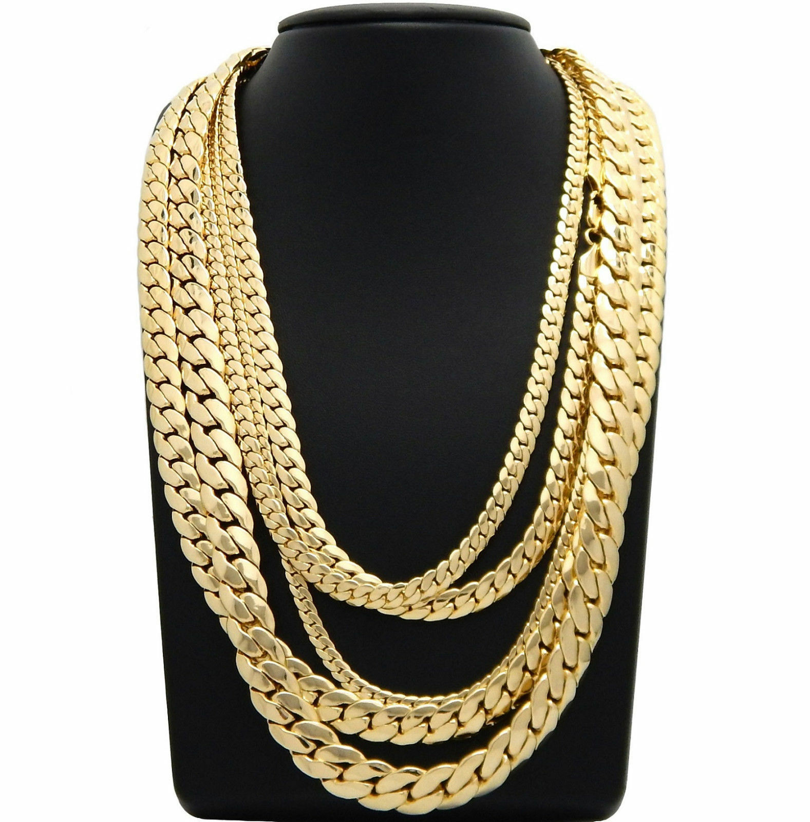 

Miami Cuban link Chain 10mm Necklace 14k Gold GF 24"