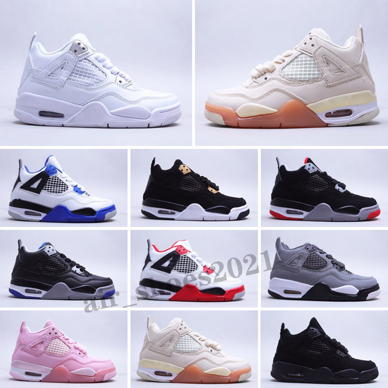 

Kids Basketball Shoes Children Toddler Sports Red Chicago 4s Boy oy Girl Melody Boys Girls Sail Muslin Pure White Black 4 Athletic Sneakers, Color 2