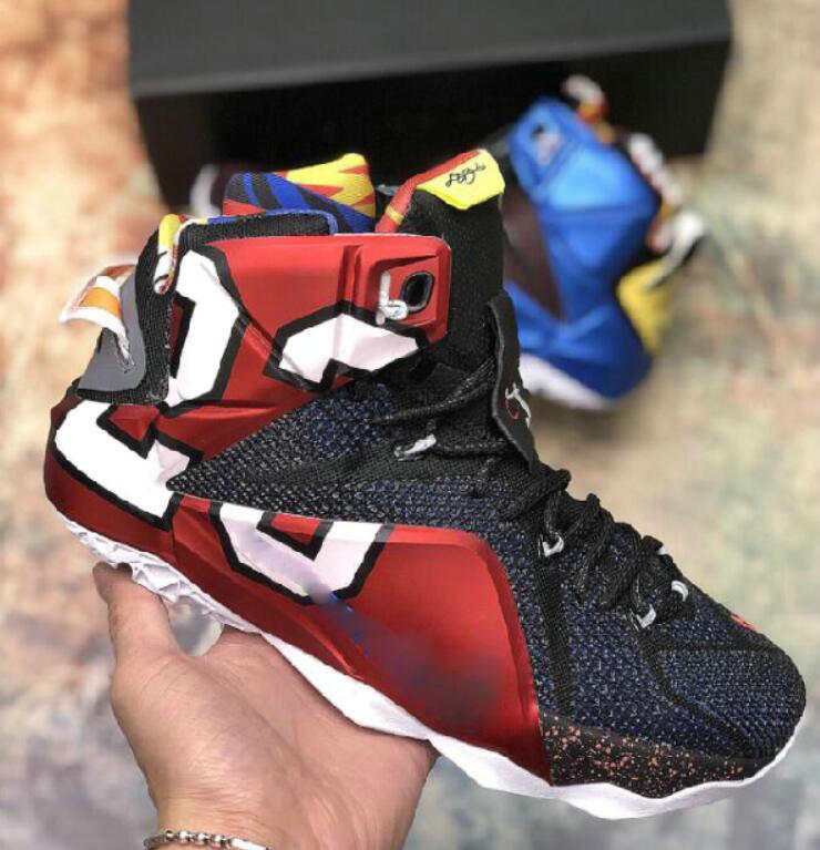 

Mens Lebrons James 12 p.s Elite Basketball Shoes LBJs Grinch Vibes XII Lake Triple Red Metallic Gold Fierce Purple Bred Black White USA Sport Snakers 7-12 a16
