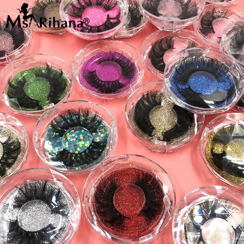 

False Eyelashes Wholesale 5D Round Box Package 25MM Mink Lashes Supplies Fluffy Natural 3D Vendor Makeup Fake EyelashFalse