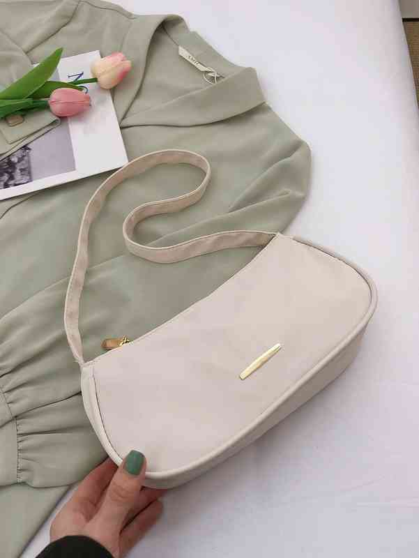 

Designer Bag Brand Fashion Dinner Luxury Shoulder Handbag Minimalist Metal Decor uette Superior Quality Genuine Shopping Wallet, White
