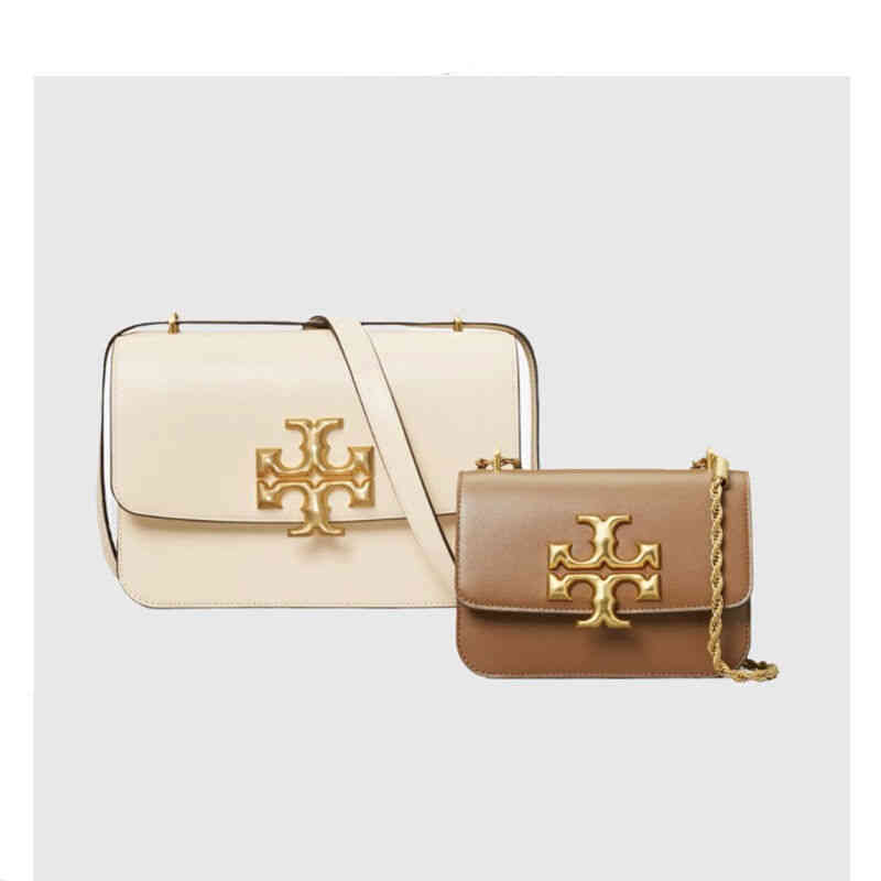 

Designer Luxury T0ryss Handbags Women's Eleanor Cowhide Tofu Bag Messenger Chain Small Square Is Popular This Year, White large size
