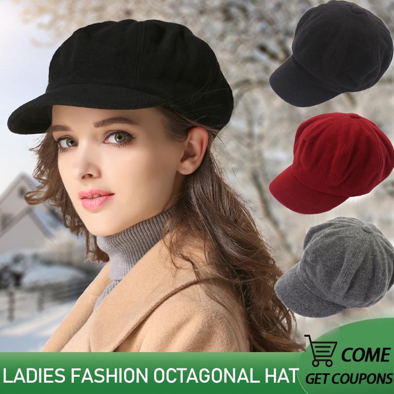 

Berets Outfly Wool Parent-child Octagonal Cap Spring And Autumn Pumpkin Hat Men Women Couples Flat On Sale, Gray 56cm