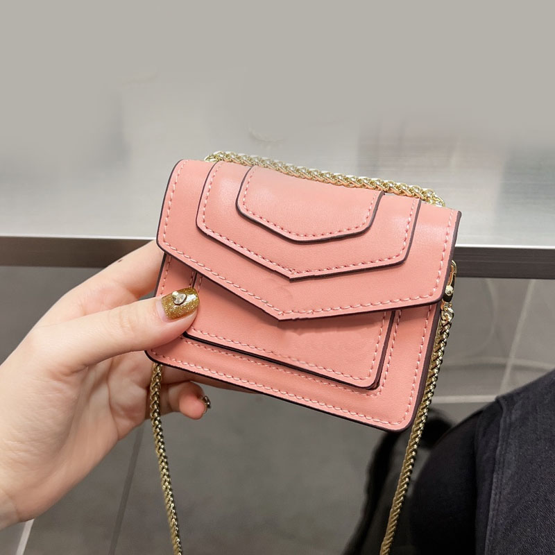 

Fashion Chains Bag Plain Cross Body Bags Coin Purse Plain Genuine Leather Thread Serpentine Hasp Hardware Small Flap Lady Wallets Excellent Quality, White