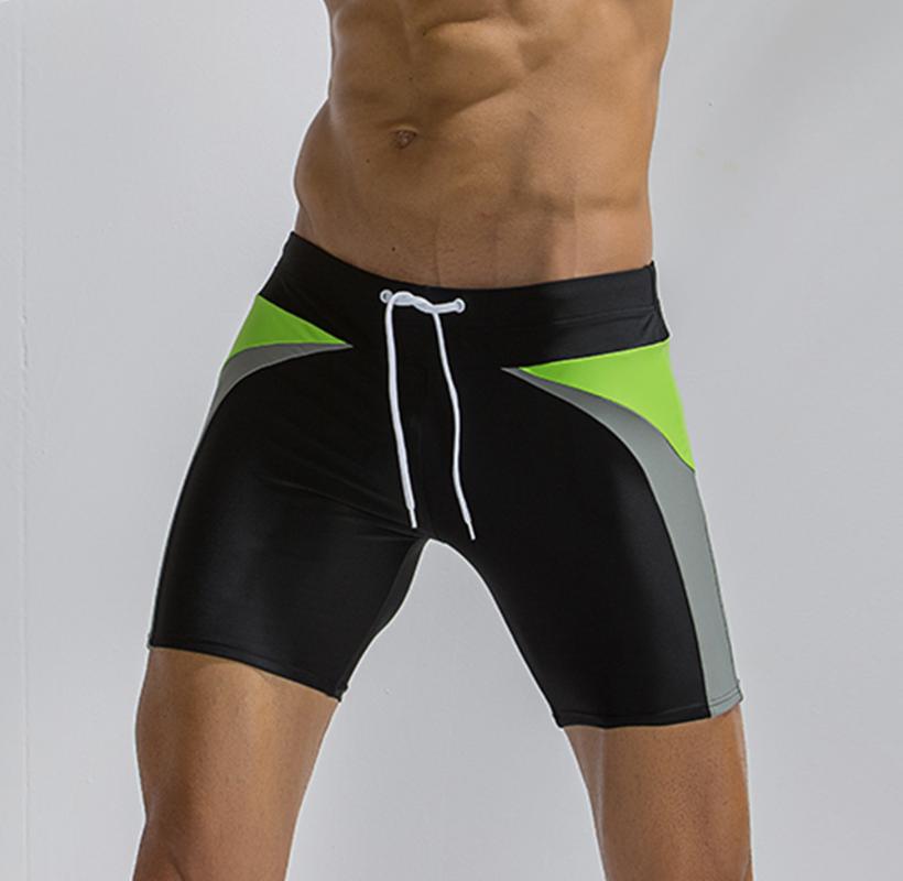 

Men's Shorts Men's Swimwear Long Beach Surfing Spliced Swim Boxer Trunks Board ShortsMen's, Black