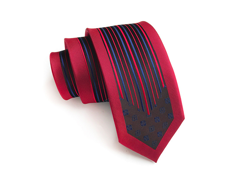 Silk Slim Men Ties Fashion 6cm Skinny Stripe Dot Floral Neck tie for men Woven Formal wear business wedding party 28-image-763064491