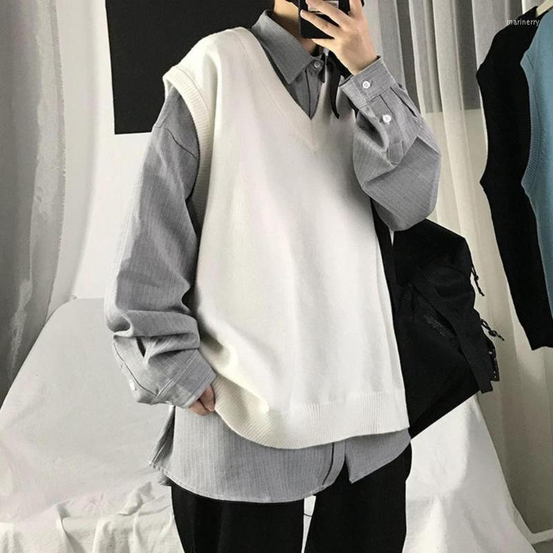 

Men's Sweaters Anti-shrink Fabulous Oversized Men Sweater Sleeveless V Neck For SchoolMen's Mari22, Blue