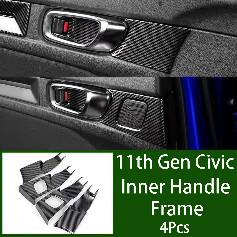 

Car Interior Inner Door Handle Decorative Frame Carbon Fiber StickersFor Honda Civic11th Gen 2020 2021 Modification Accessorie