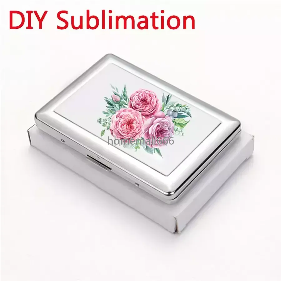 

Sublimation Blank Cigarette Case Metal Double-sided DIY Printing Cigaret Box Heat Transfer Coating Outdoor Portable Cigarette Storage Boxes AA