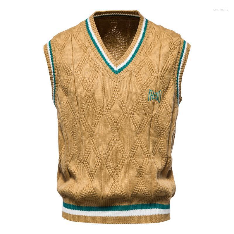 

Men's Vests 2022 Trend Autumn And Winter Sweater Vest Casual Fashion Warm Tank Tops Kare22, White