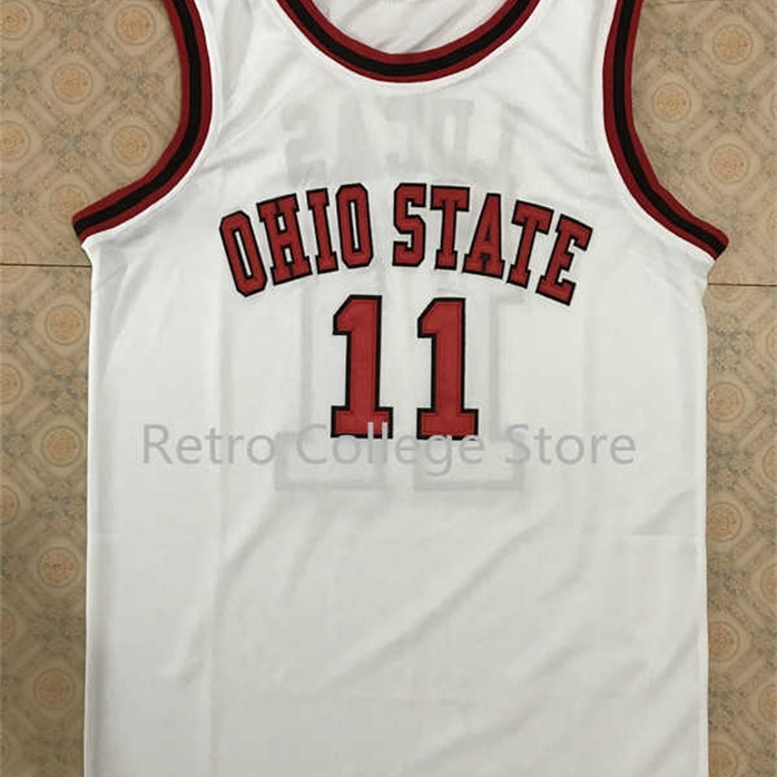 

Sjzl98 #11 Jerry Lucas Ohio state Basketball Jersey Curtis Throwback Custom Retro Sports Fan Apparel Jersey, White