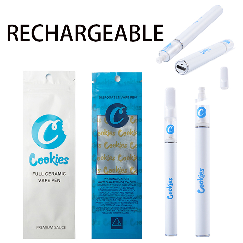 

Cookies Full Ceramic Disposable Vape Pens Electronic Cigarettes Empty Thick Oil Vaporizer Starter Kits 0.5ml 1ml Plus 350mah Rechargeble E Cigarette
