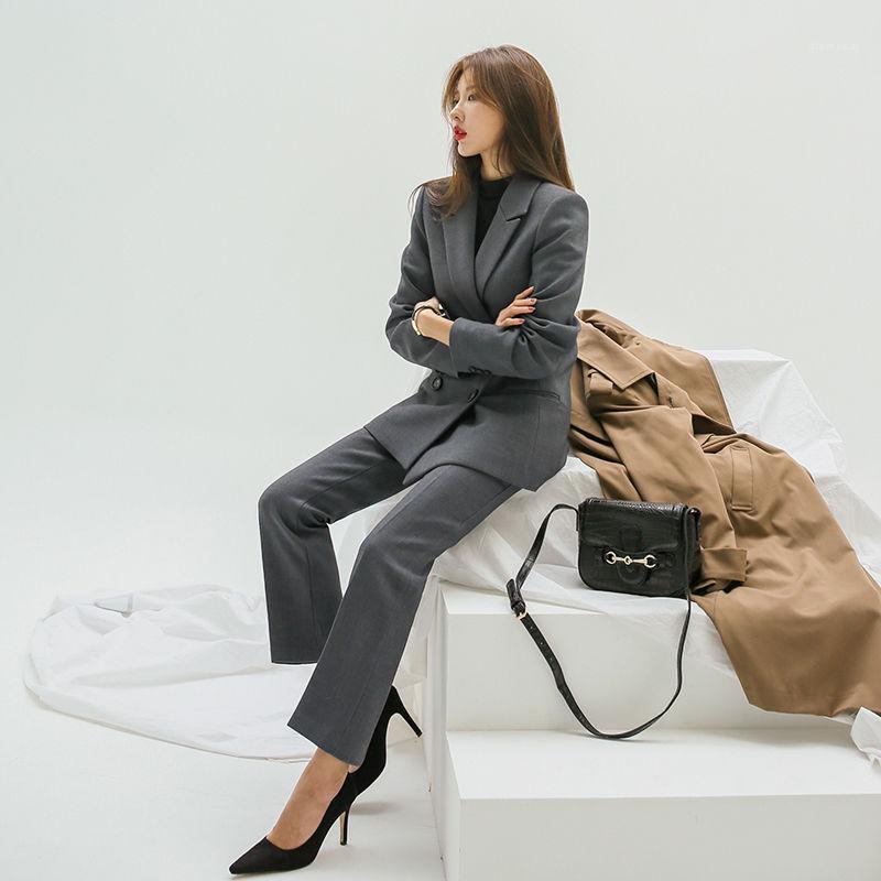 

Women' Two Piece Pants Coat Blazers Office Wear Women Suit Trouser Suits For Set Elegant Clothing Sets Chic Woman Outfit, White