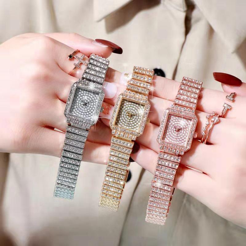 

Wristwatches Fashion Women Watch With Diamond Ladies Top Casual Women's Bracelet Crystal Watches Relogio FemininoWristwatches Wristwatch, Silver