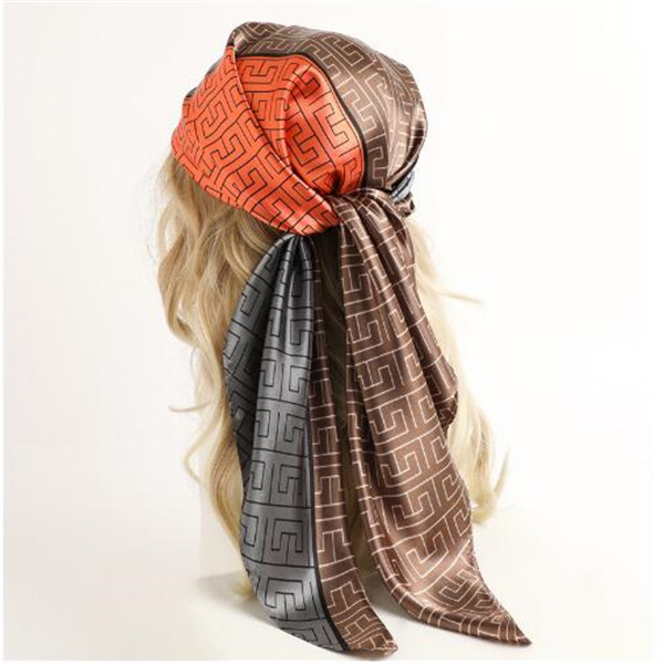

Ethnic turban geometric line color matching silk scarf simulation silk scarf color matching wild headband AB903