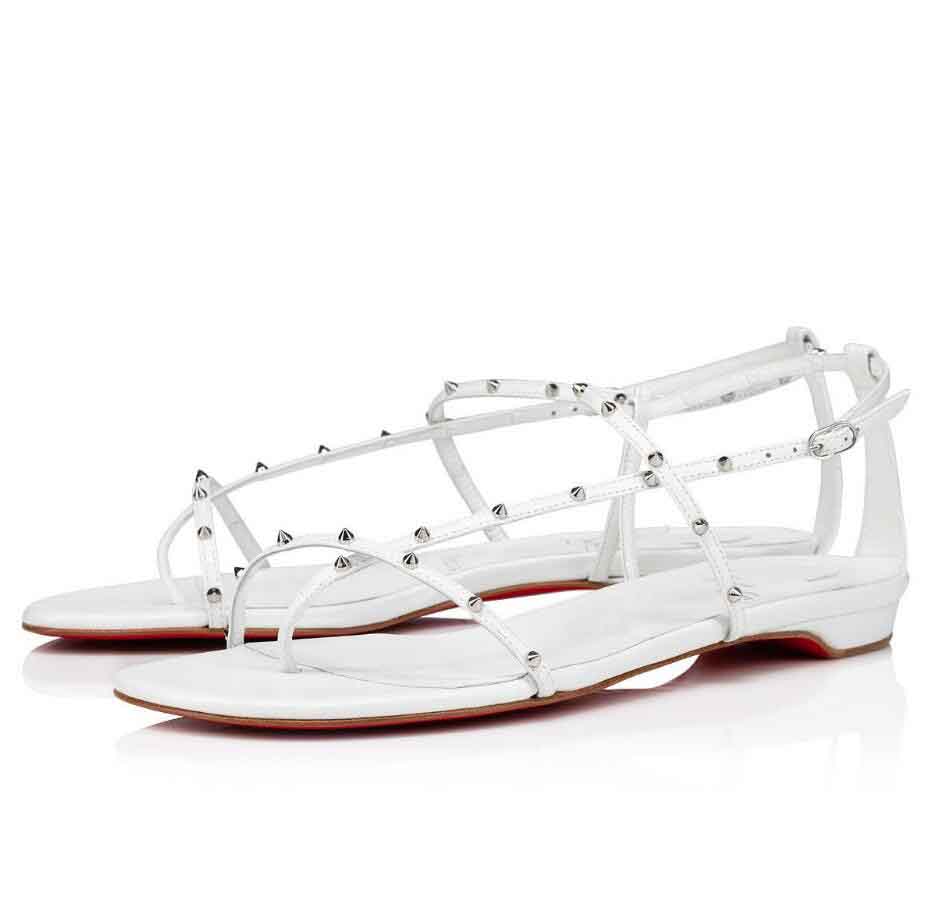 

Summer Fashion Riojana Studs Sandals Flat Red Bottom Spike-embellished Straps Casual Walking Lady Gladiator Sandalias EU35-43.box
