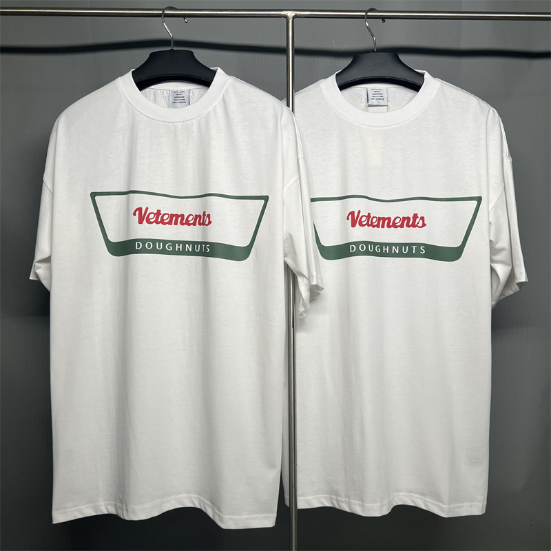 

VETEMENTS short vet new tee sleeve round neck t shirt vtm witt cute couple tshirt letter tdesigner t-shirt for men and women luxurys tshirt european american street, White