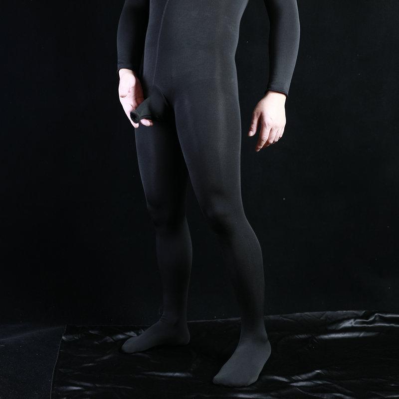 

Socks & Hosiery Plus Velvet Jumpsuit Jj Set Men's Thickened Stockings All-inclusive Tights Sexy Open Crotch Warm SocksSocks, Black