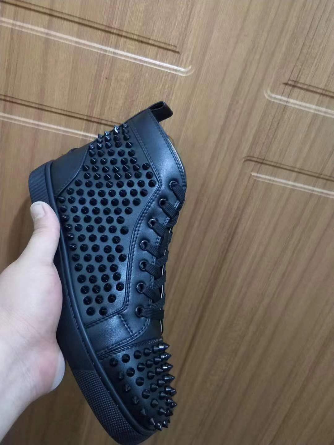 

High Quality High Top Casual Shoes European Style Real Leather Red Sole 36-47size, No:13