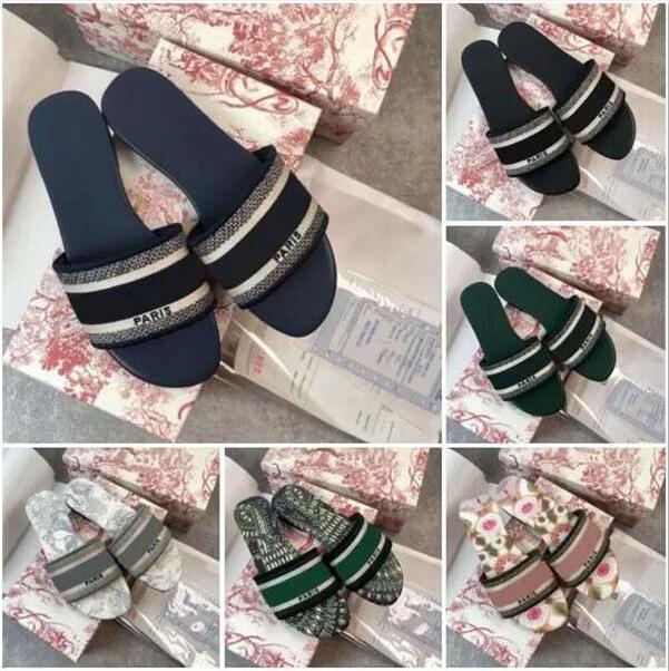 

2022 Designer Men Ladies Sandals Strap Correct Flower Slippers Dust Bag Shoes Snake Print Slippers Summer Wide Flat 35-42, 23