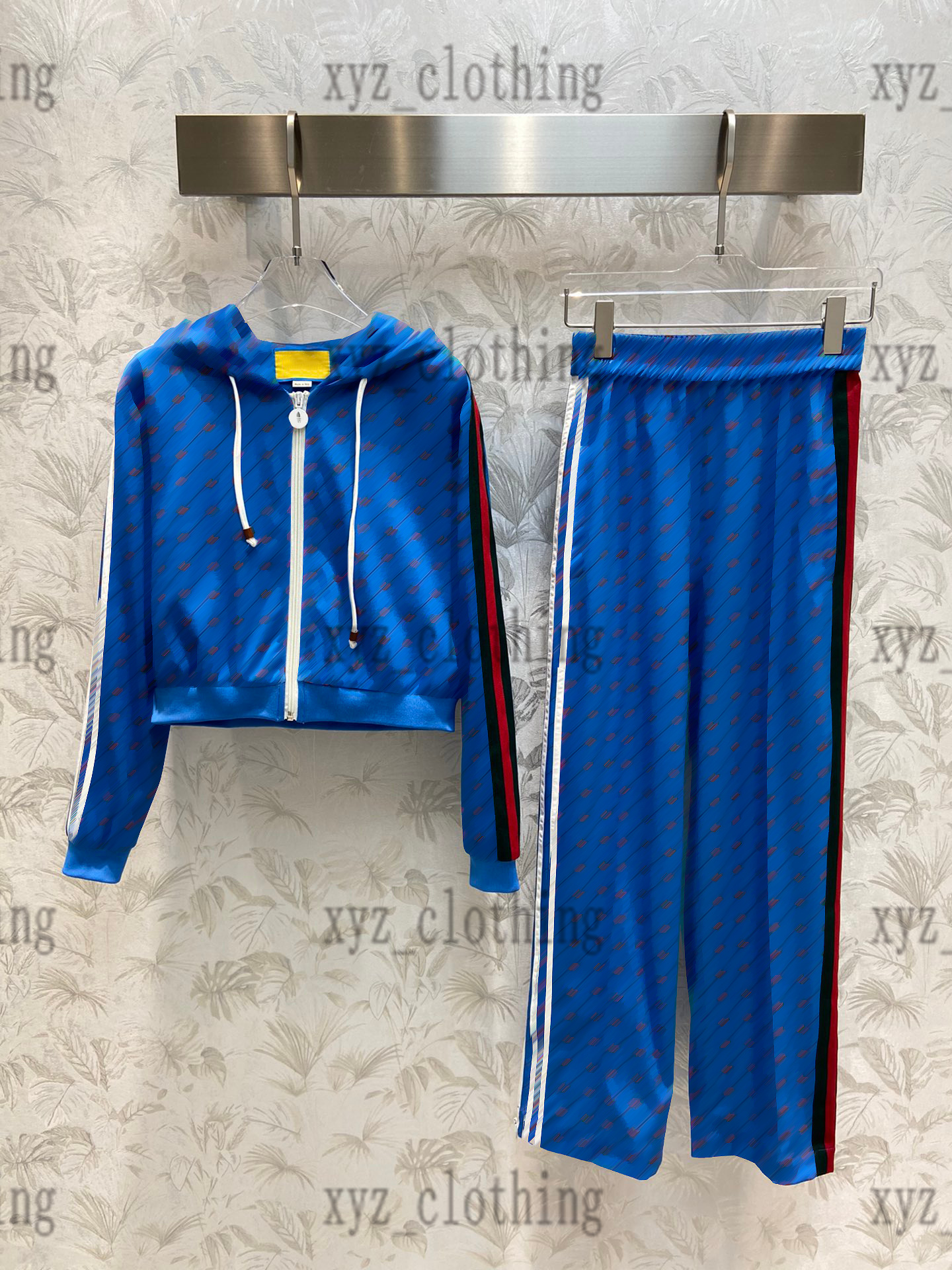 

2022FW brand designer sports PANTS sets womens tracksuits short jackets autumn two piece pants sweater-shirt casual sport trousers Three-dimensional triangle, Blue
