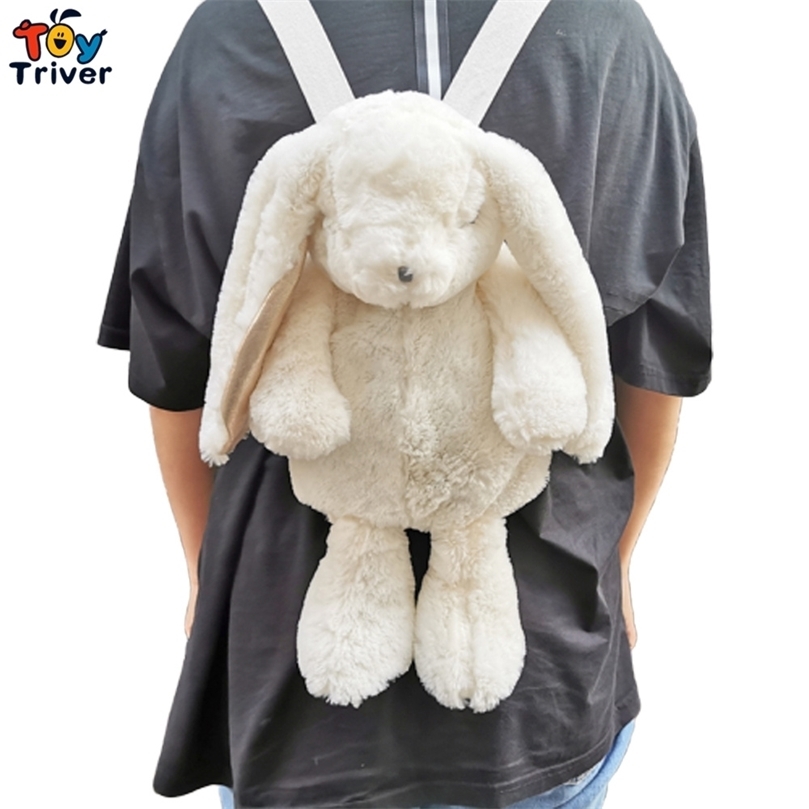 

Kawaii Japanese White Rabbit Bunny Backpack School Shoulder Bag Plush Toy Kids Children Girls Girlfriend Student Birthday Gifts 220519