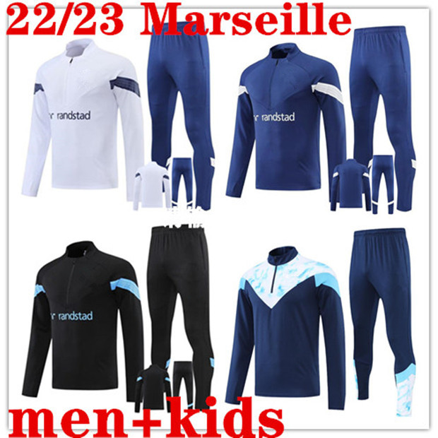 

2022 2023 Marseilles adult and kids Soccer trascksuit PAYET GUENDOUZI KAMARA Men Football Training Suit Olympique de MarseilleS Survetement Maillot Foot, 16