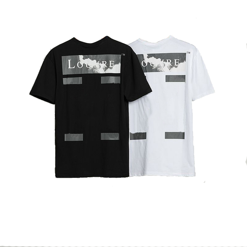 

OFF Designer Long T Shirt for Men Male 2022 Summer Loose Tees Top Quality Fashion Cross Paintings Arrow Tshirts 9106, Black