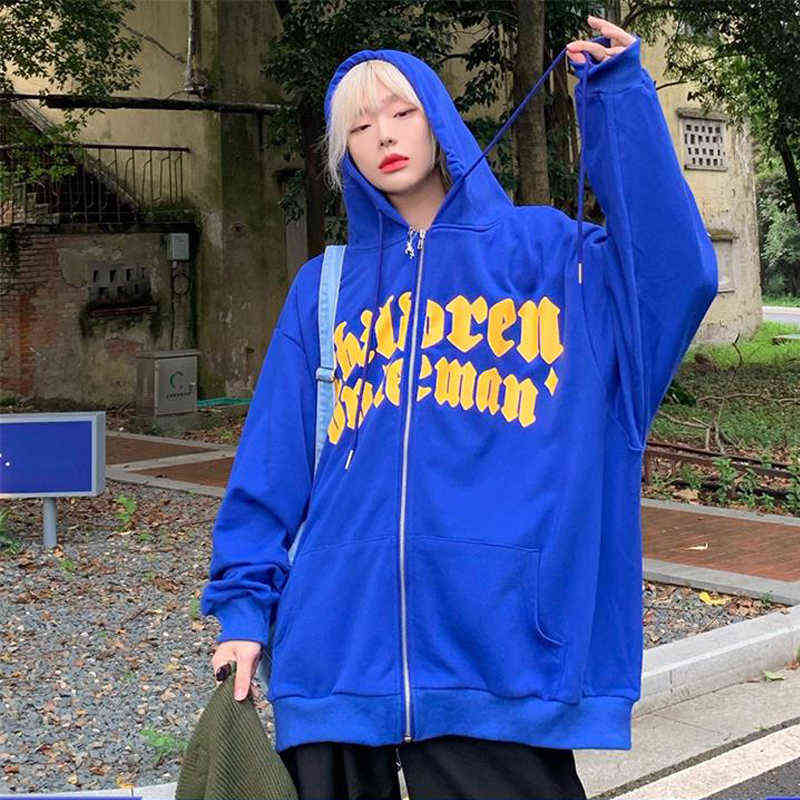 

hoodie y2k women korean fashion femme oversized plus size vintage 2021 top long sleeve style larga sweatshirt T220727, Coffee