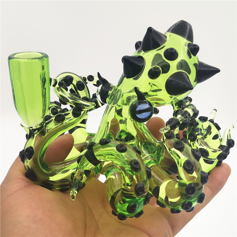 

Glass Bong Dab Rig Octopus Water Bongs Hookah 14.4MM Female Percolater Hole Borocilicate Green Ysglassbong