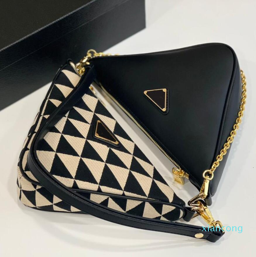 2022 mode dame épaule sacs à main 2 pièces/ensemble avec triangle inversé lettres classique hommes femme sac de soirée