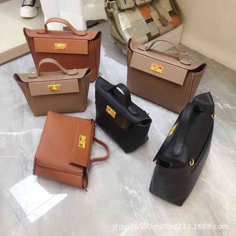 

h Family Mini21 & 29cm Kelly Bag 2022 Single Shoulder Menger Portable Double Multi-functional Women's, Black