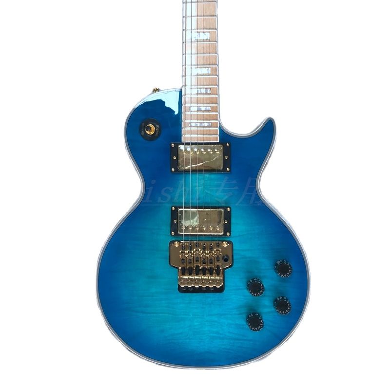 2022 ans populaire nouvelle arrivée guitare électrique en gros de Chine touche en bois d'érable dessus matelassé sur guitare corps en acajou coul