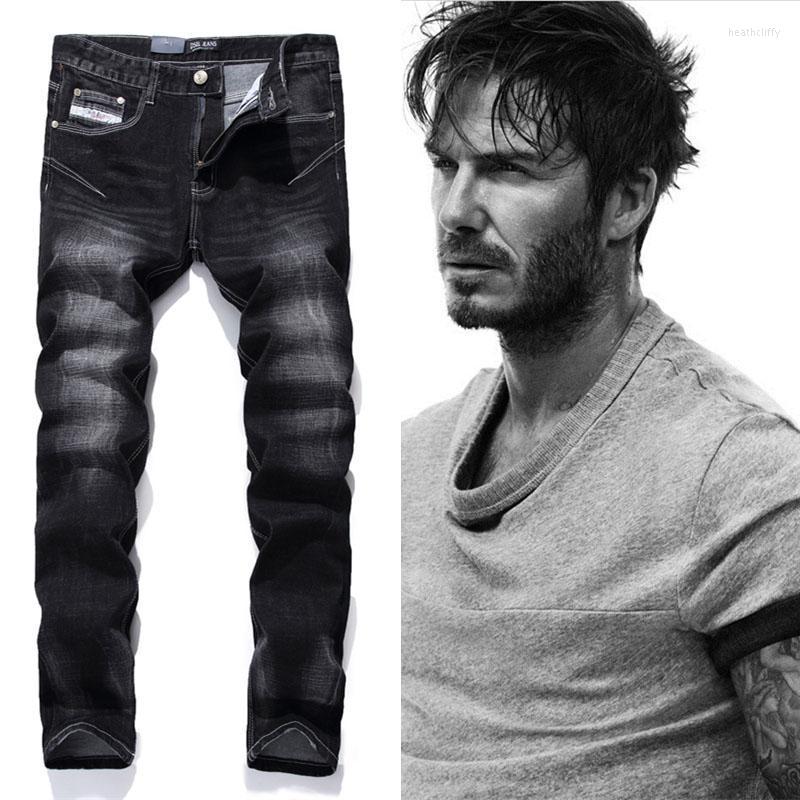 

Men's Jeans Brand Mens Slim Straight High Quality Denim Casual Harem Male Fashion Black Trousers Versatile StreetwearMen's Heat22