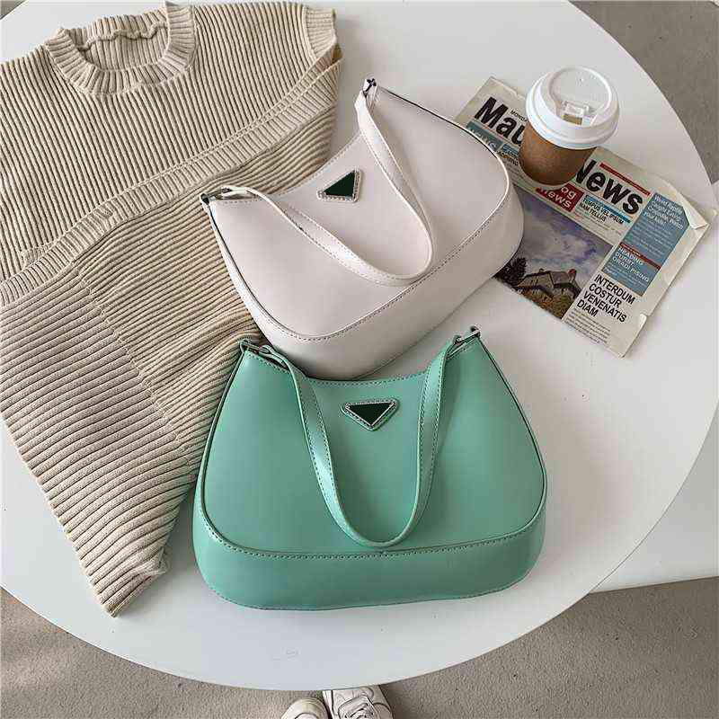 

Spring Bags for Women Brands 2022 New Handbag Fashion Crescent Bag Underarm Female Shoulder Green Small Bags Replica Designer Y220421