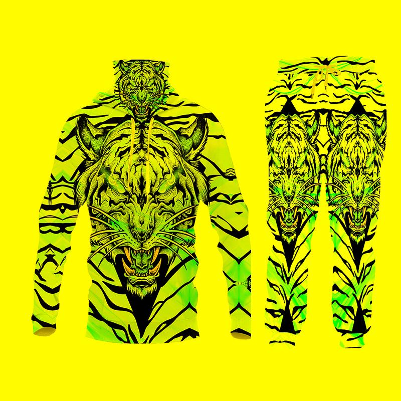 

Men' Tracksuits Men' 3D Print Colorful Tiger 2-pcs Suit Unisex Hoodie Mask Sets Man Autumn Winter Tracksuit Set Pattern CustomMen, Swpa70725