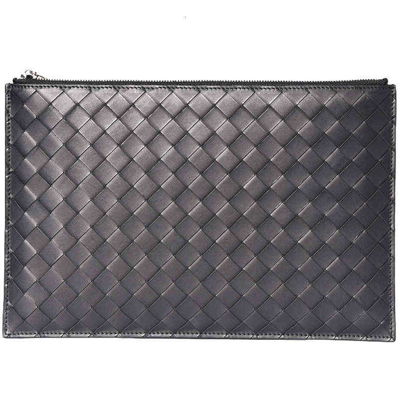 

Men's Clutch Bag Hand Bags Luxury Brand Est Mens Genuine Leather Women Woven Calf Clutches Design Simple Envelope Thin, Black