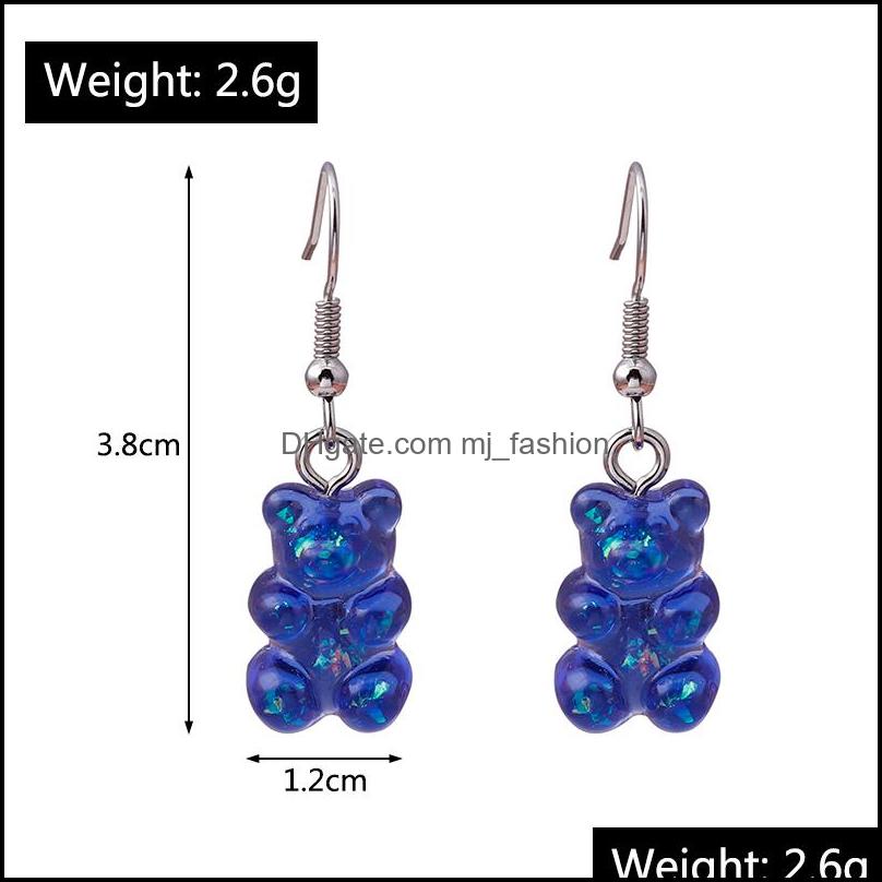 

Charm Creative Cute Cartoon Colorf Bear Earrings Resin Candy Party Travel Wear Jewelry Earring Drop Delivery 2021 Bdehome Dhfky